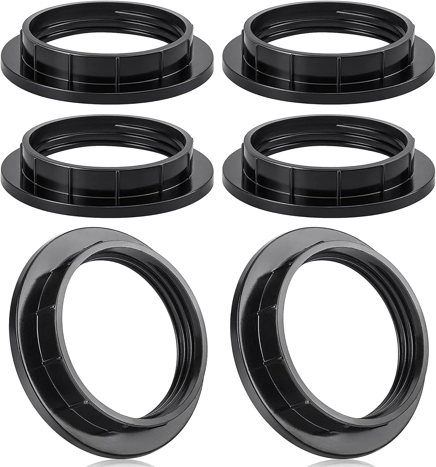 6 Pack Black Lampshade Reducer Ring, E27 Lamp Shade Adaptor Rings Light