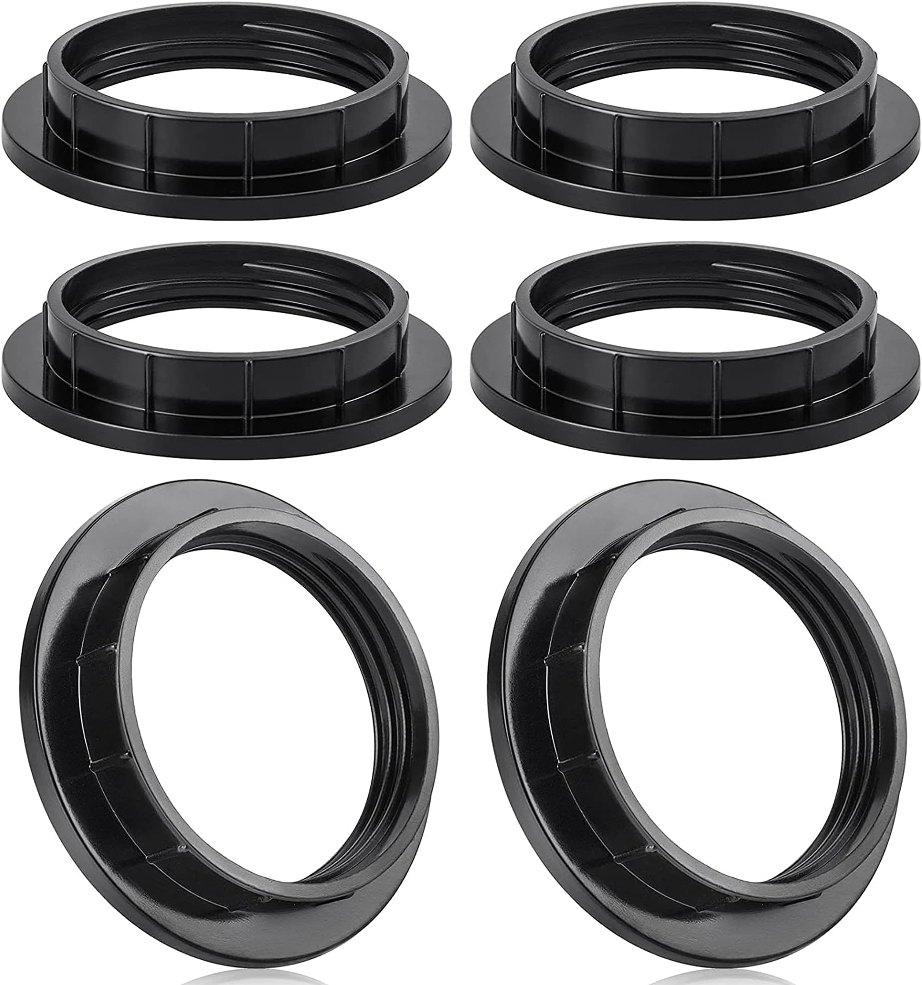 6 Pack Black Lampshade Reducer Rings, E27 Lamp Shade Adaptor Rings for Light Fixture