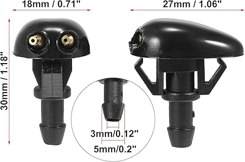 Miniatura 3 de X AUTOHAUX 4 boquillas de limpiaparabrisas delantero de repuesto para Nissan Xterra 1999-2004 para Nissan Frontier 1998-2004 Reemplaza 28931-3S500