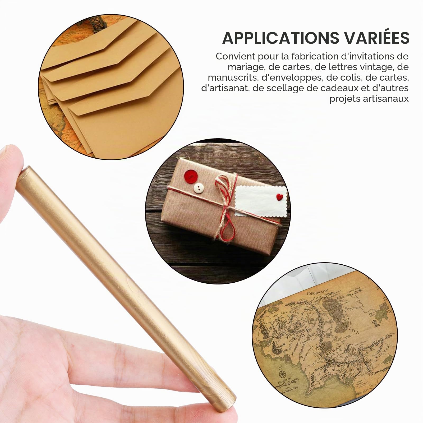 Coolty 20 Pièces Bâtons de Cire à Cacheter 11mm Bâton de Sceau de Cire pour Faire-part de Mariage, Cartes, Enveloppes Emballages Cadeaux (Bronze Doré)