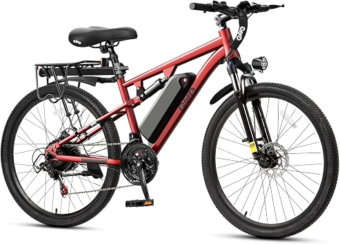 Qlife Electric Bike for Adults/Teens Racer, 20+MPH 21-Speed Peak 1200W Brushless Motor Adult Electric Bicycles, 48V 10.4Ah Removable Battery Mountain Ebike, Up to 55 Miles, 27.5X2.1 Tire E Bike