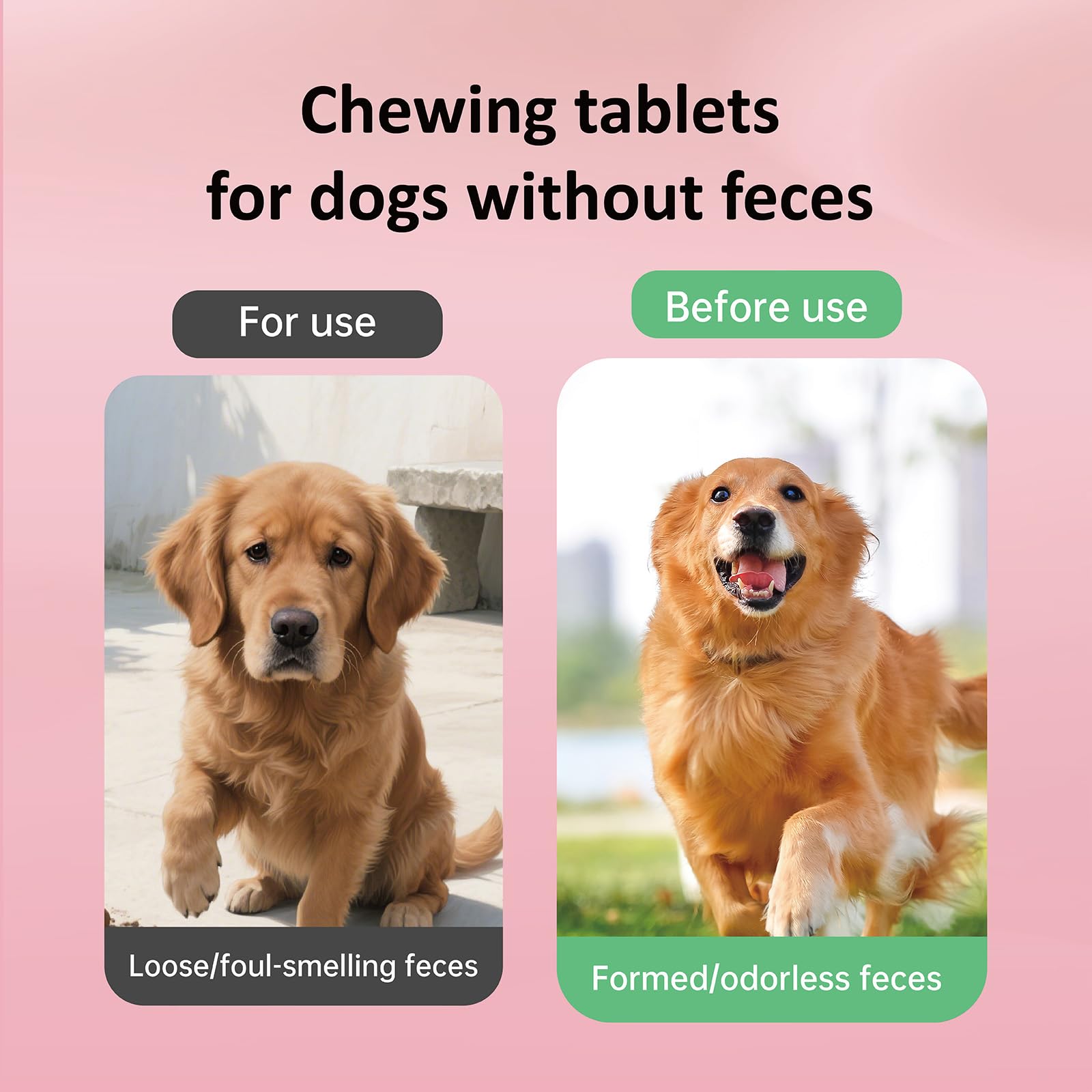 Masticables sin caca para perros, 120 unidades, sabor a pollo, disuasorio para la coprofagia y las heces con probióticos, enzimas digestivas y ayuda para la respiración, deja de comer caca