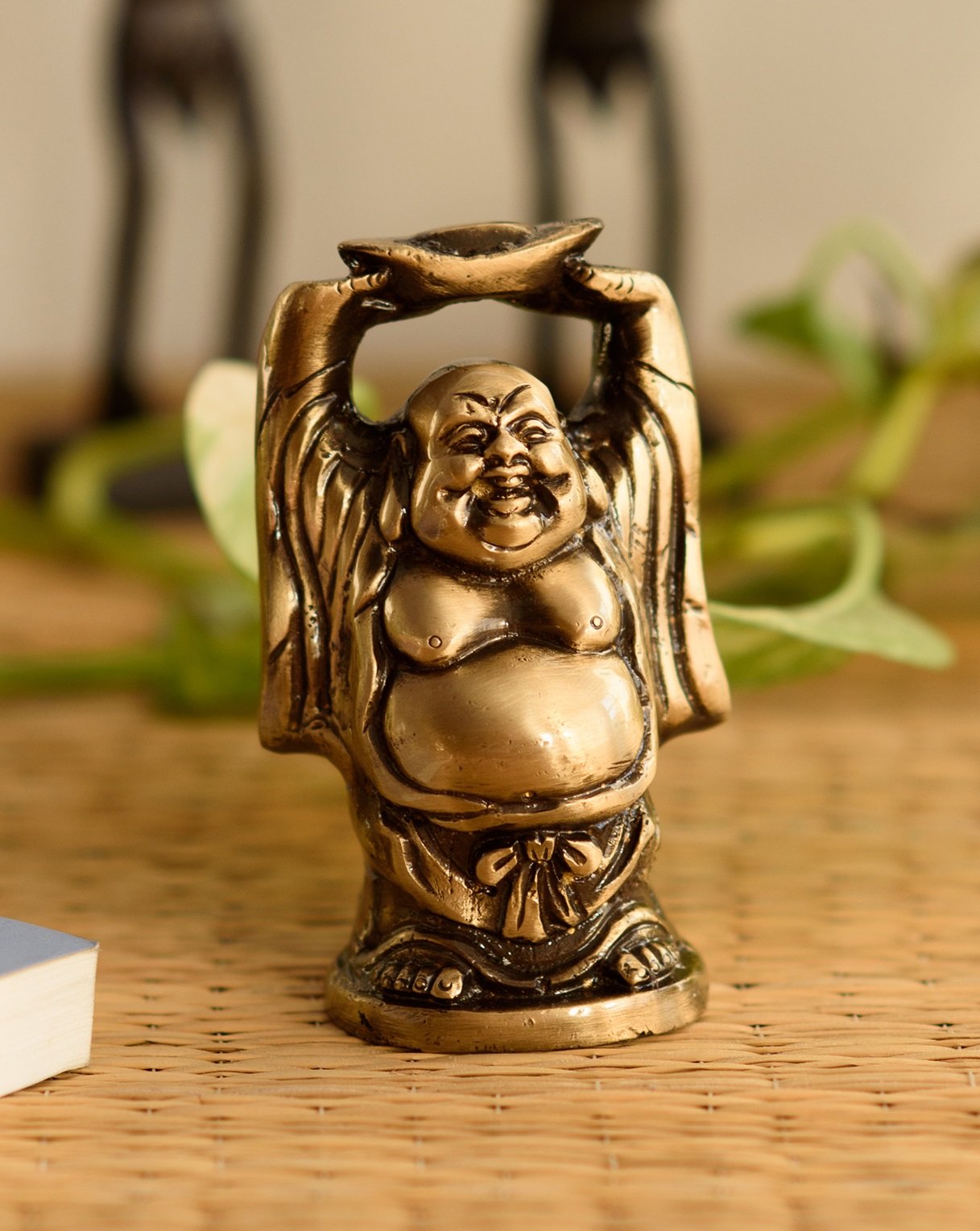 Antique Laughing Buddha Brass Showpiece -2