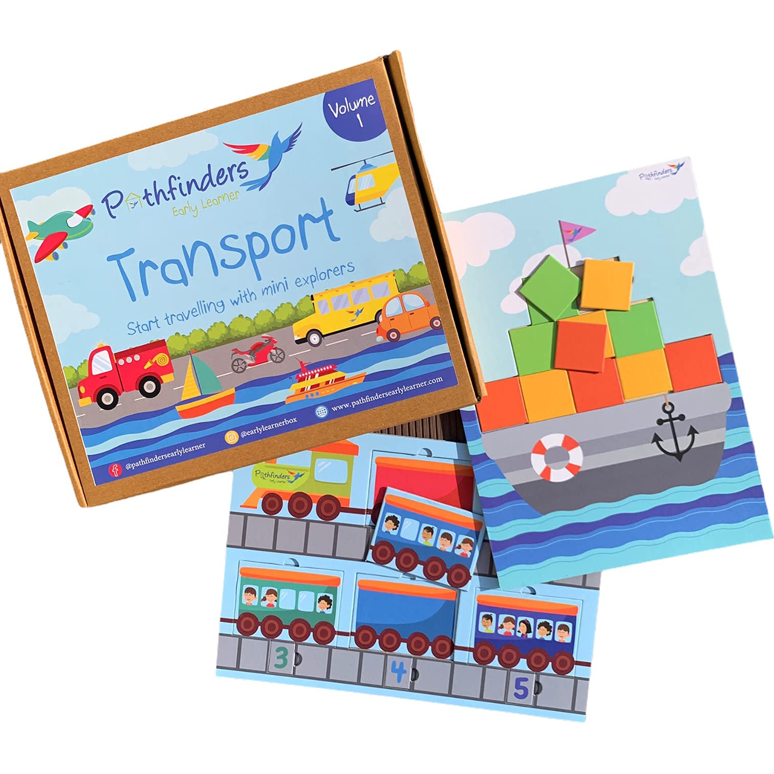 Pathfinders Early Learner Transport Vol 2 for Kids 4-5 Years | Best Educational Learning Games for Baby Boys & Girls | Puzzles, Board Games - Multicolor | Pre School Activity Kit