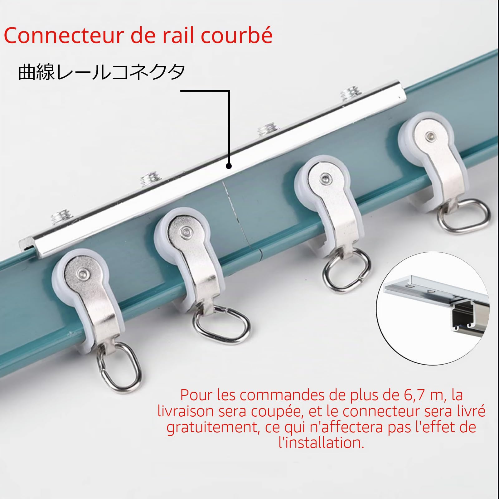Rail De Rideau De Plafond Flexible En Aluminium Pour Rideaux Pour Baies Vitrées, Camping-cars, Noir Blanc Piste Rideau Occultant Tringle Facile À Installer, Tringles À Rideaux Lourdes Luxueuses