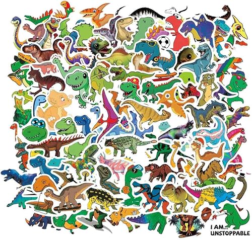 162 calcomanías de dinosaurio para niños y niños, lindas calcomanías de vinilo impermeables divertidas para botella de agua, álbum de recortes,