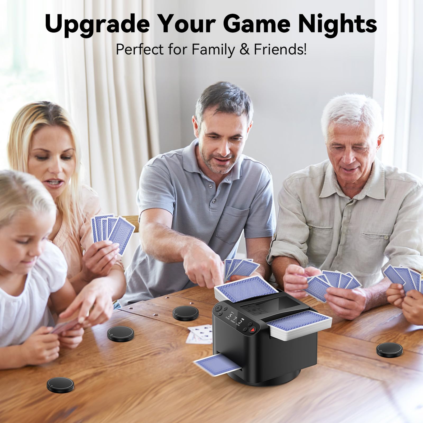 Cardflow 360 Rechargeable Automatic Card Shuffler and Dealer for 1