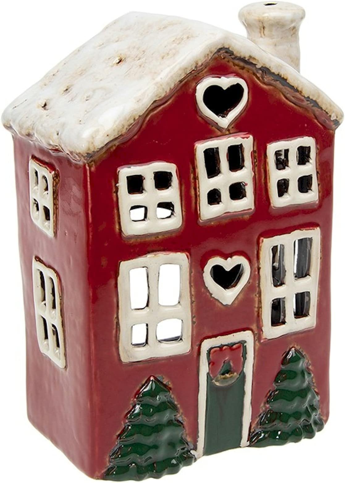 Village Pottery Snowy Christmas House Tealight Holder