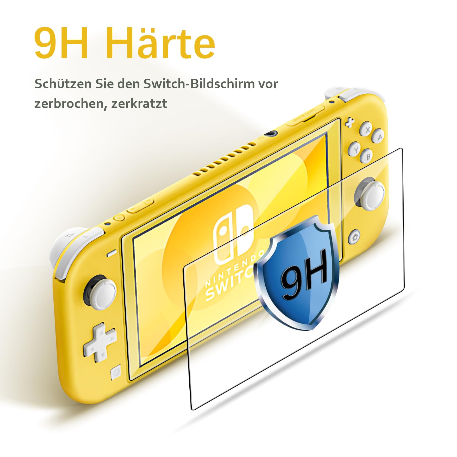 2 Pièces Verre Trempé pour Nintendo Switch Lite modèle 2019, Film de Vitre Protection d’Écran en verre trempé, Sans Bulles Ultra Résistant HD Transparent Dureté 9H Glass Anti Rayure