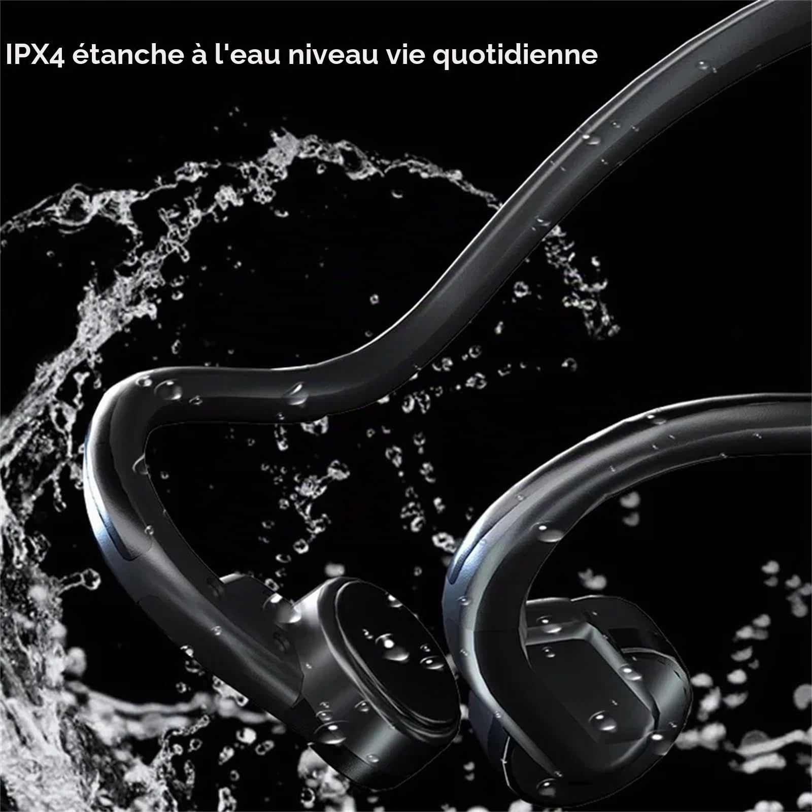 Écouteurs filaires à conduction osseuse de type C - Écouteurs intra-auriculaires - Boutons silencieux - Pour appels et course à pied - Indolore
