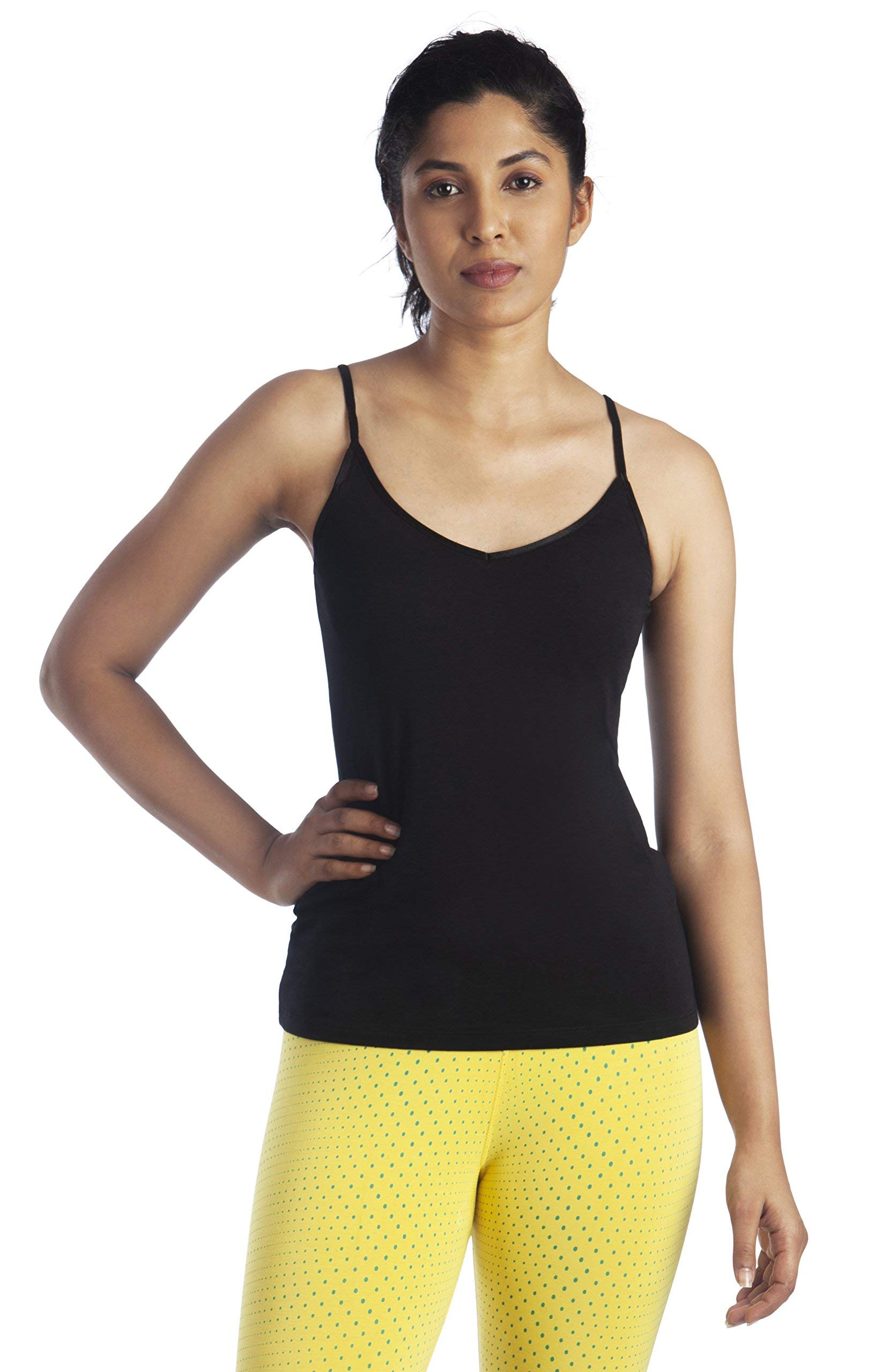 Women's 2 Way Camisole V-Neck, Round Spaghetti Slip| Bamboo Cotton Anti Microbial 4-Way Stretchable-image-24