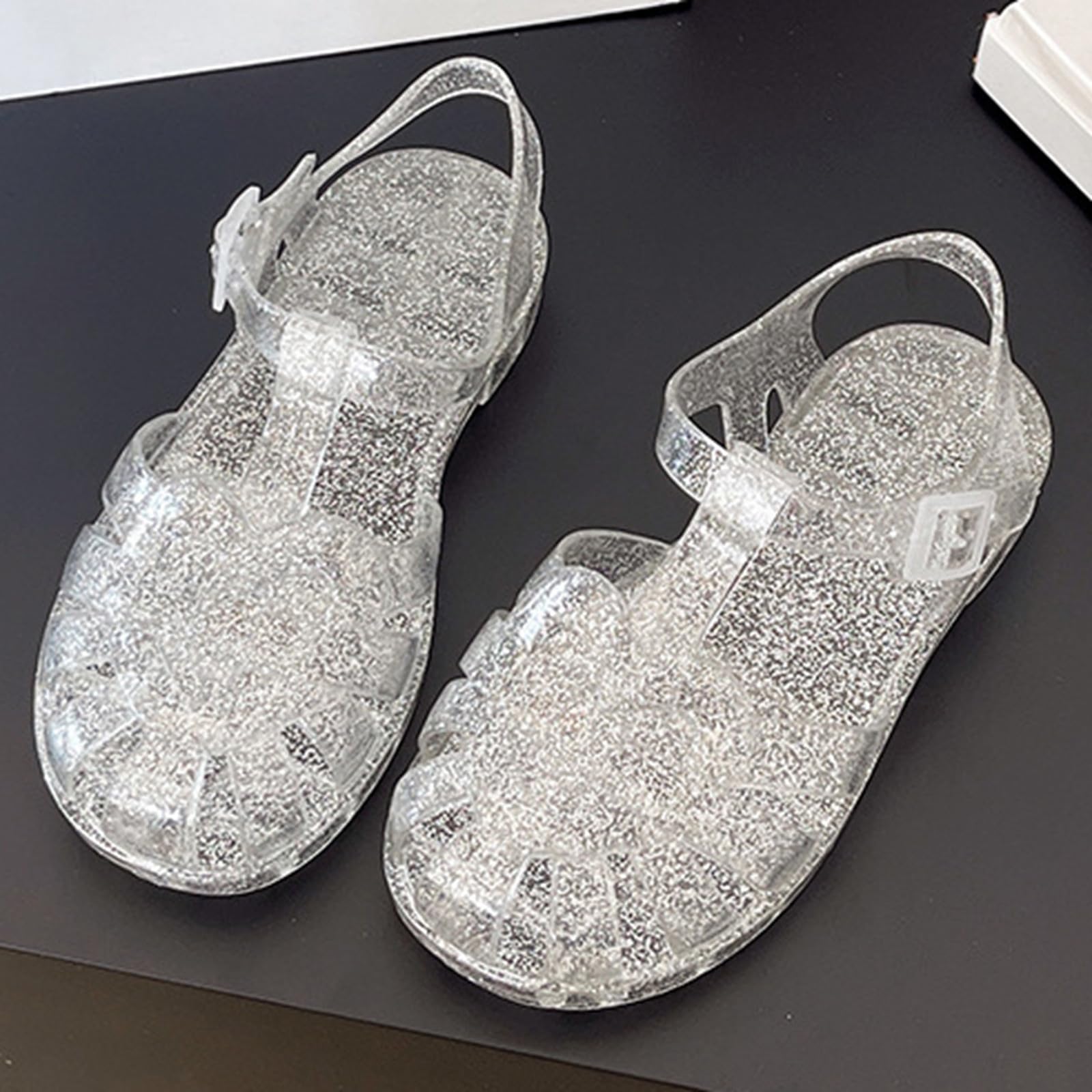 MMRTDJDR Generisch Dziewczę ły Maluch Oddychają buty w stylu casual z odkrytymi palcami do codziennych zabaw na świeżym powietrzu Letnie modne buty wiosenne, białe, 1/1,5 UK