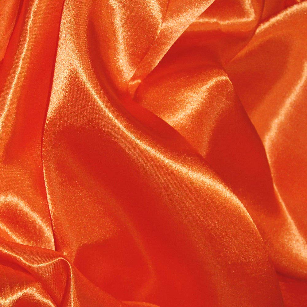 Silky Satin Fabric Material Poly Craft Dress Costume Bridal Prom 150cm Wide - Per metre (Orange)