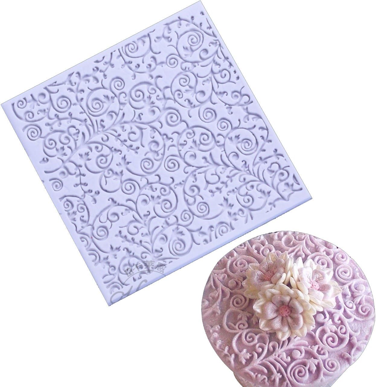 Tosnail 14 Pieces Fondant Impression Mats Molds Lace