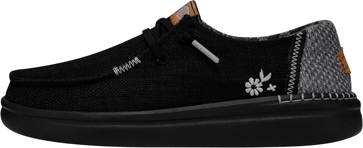 Hey Dude Wendy Rise Woven Black Size 7 | Women’s Shoes | Women’s Slip-on Loafers | Comfortable & Light-Weight