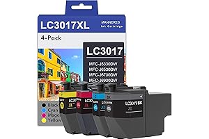 LC3017 XL Ink Cartridges 4-Pack - Replacement for Brother MFC-J5330DW