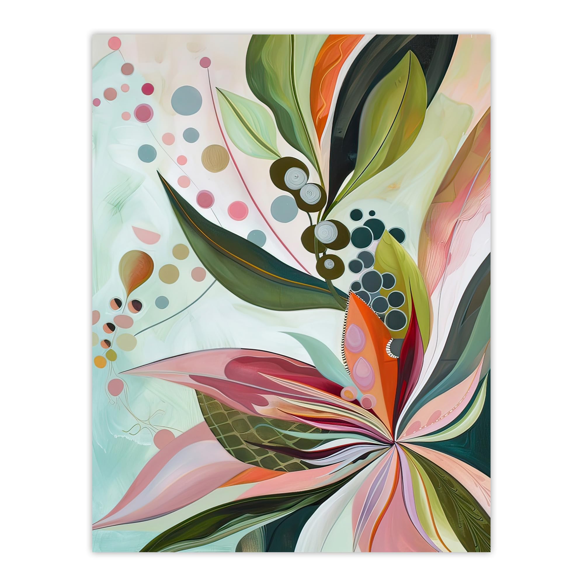 Artery8 Abstract Tropical Exotic Leaves Floral Painting Living Room Extra Large XL Wall Art Poster Print