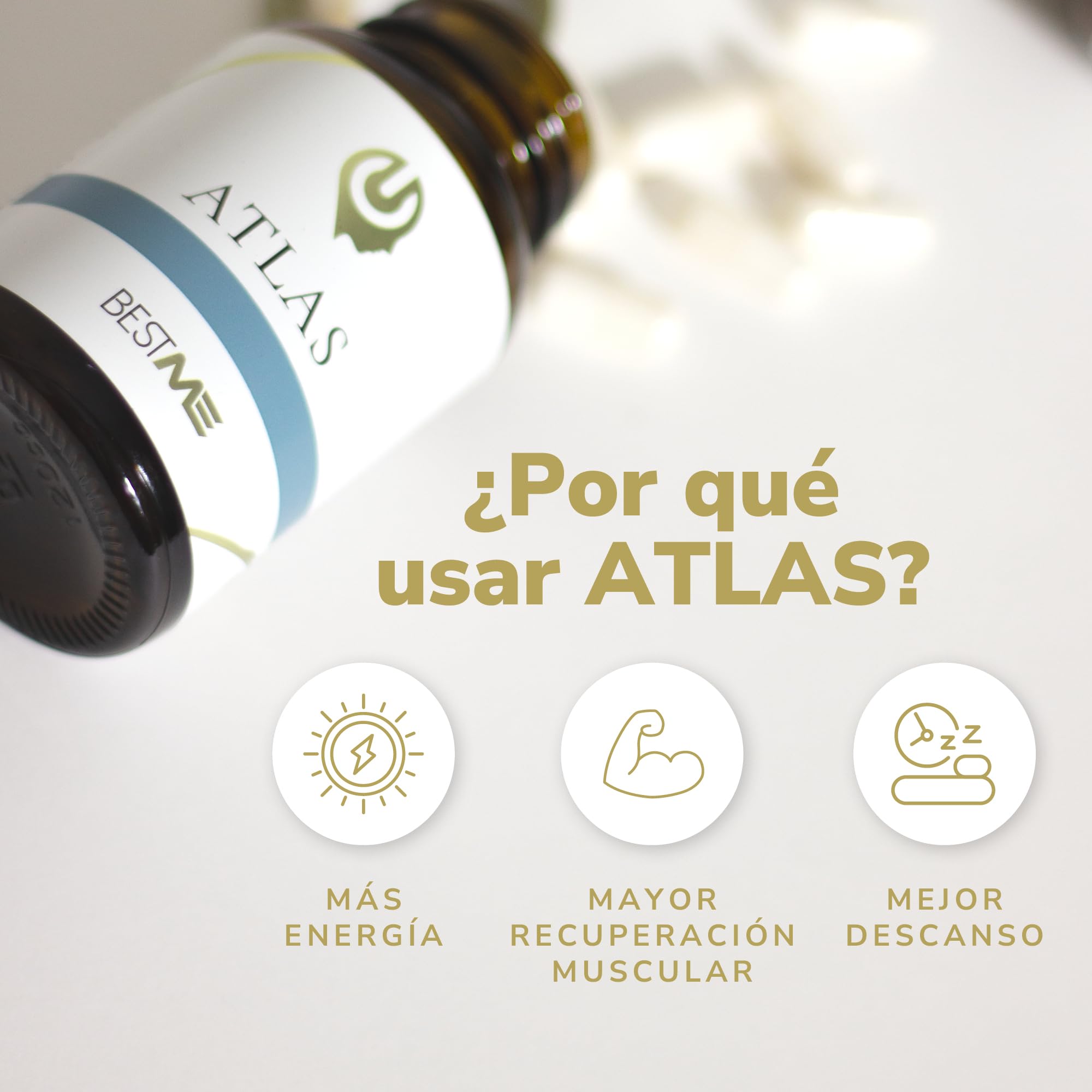 BESTME - Magnesio Complex 3X Citrato, Bisglicinato y Malato 988 mg | 60 Cápsulas con Vitaminas C/B6/B5 | Ayuda a Disminuir el Cansancio y Apoya a Músculos y Huesos (Atlas)