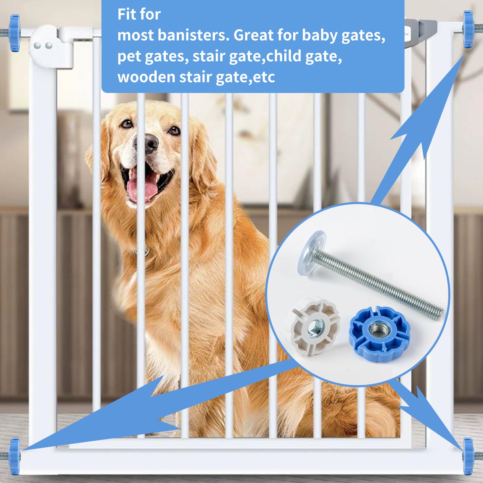 Druckschrauben Set - 6 Stück 80mm Klemmschrauben Für Treppengitter Und Türen