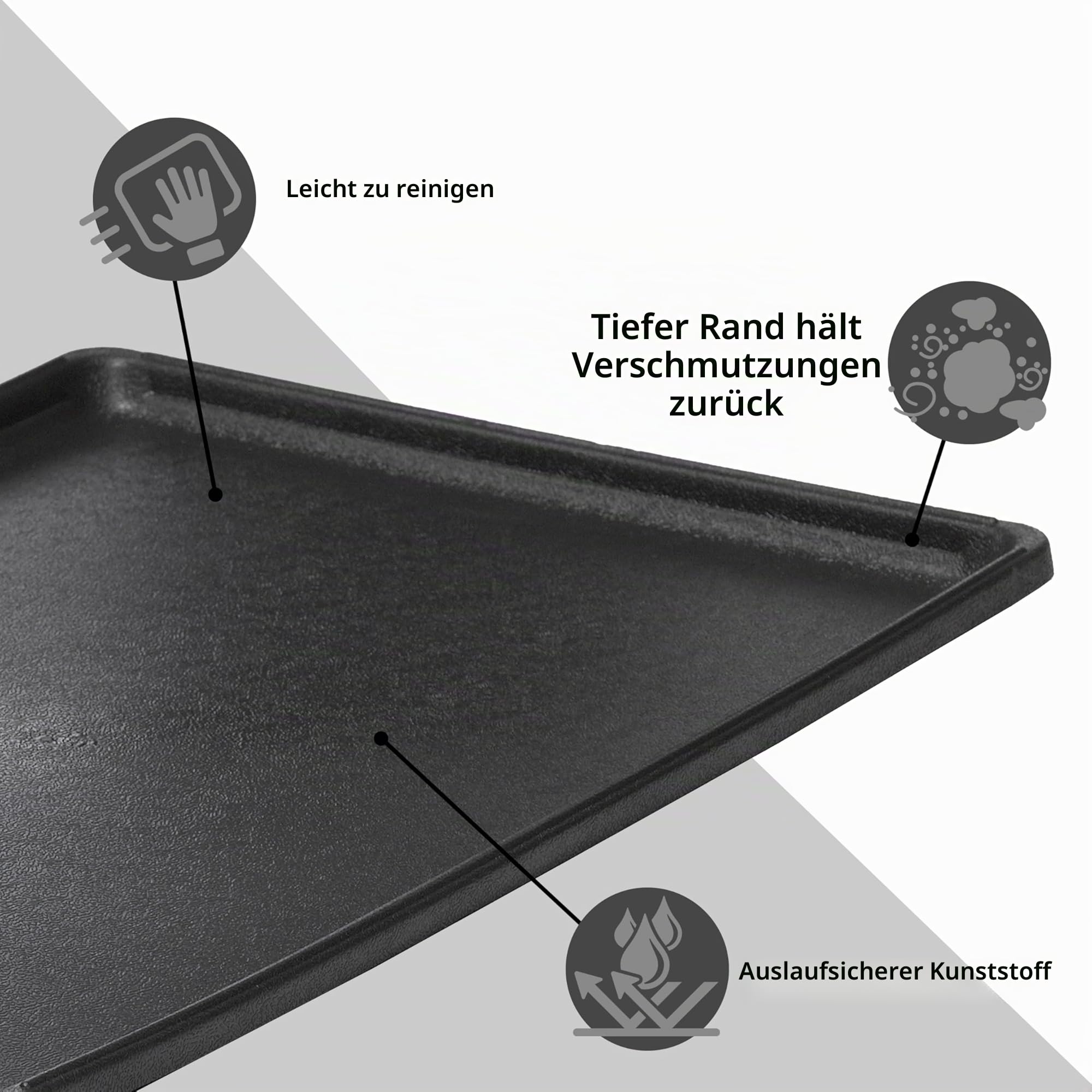 Ersatzwanne für 106 cm Hundeboxen, passend für alle Midwest- und New World-Boxen in 106 cm, vielseitig einsetzbar, Kunststoff, Schwarz