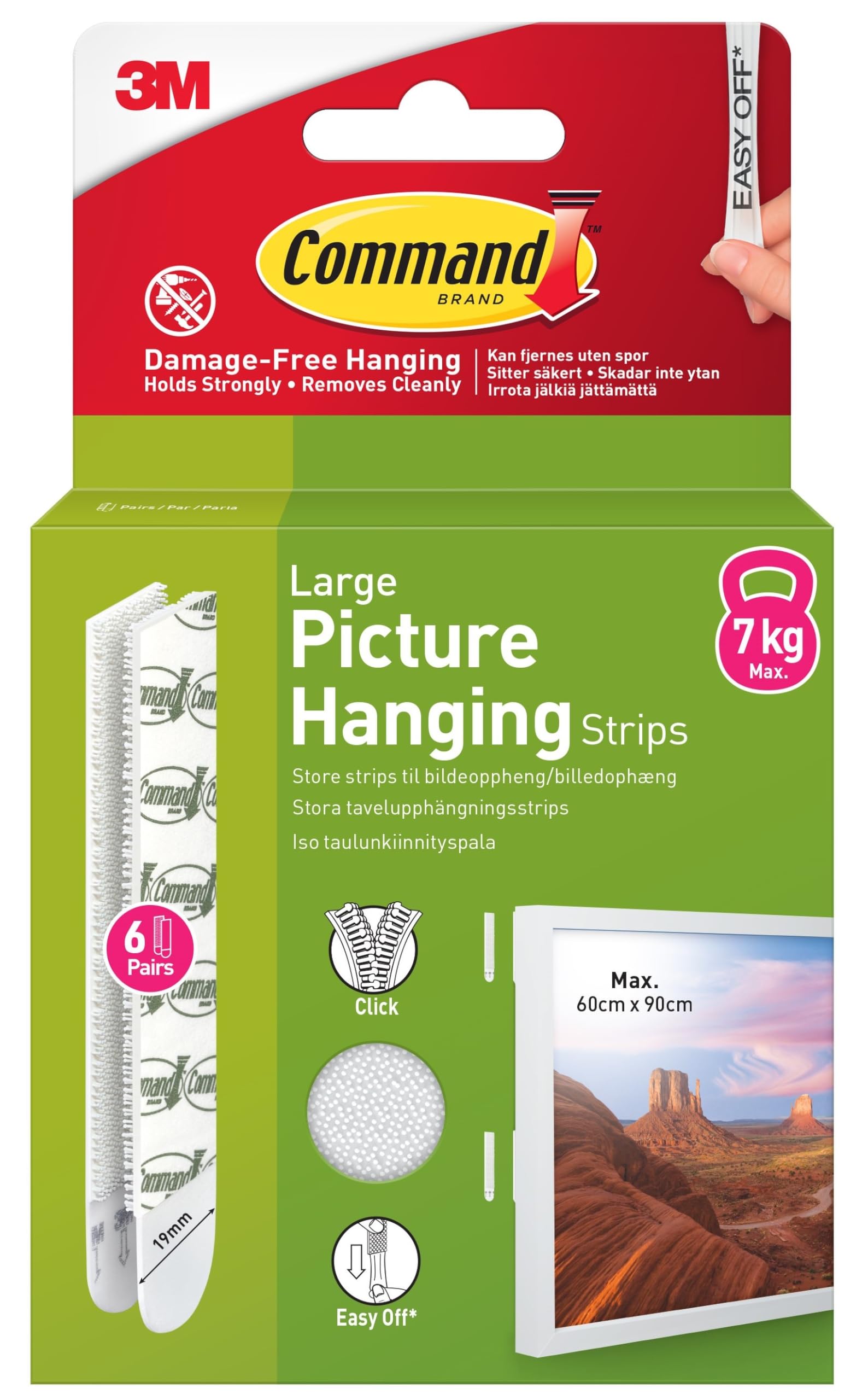 Command Picture Hanging Strips, Large, 6 Pairs (12 Adhesive Strips)