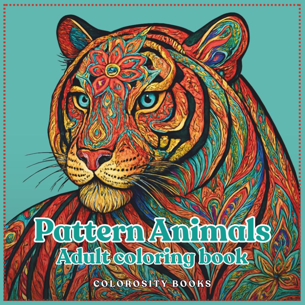 Pattern Animals: Coloring book for teens and adults