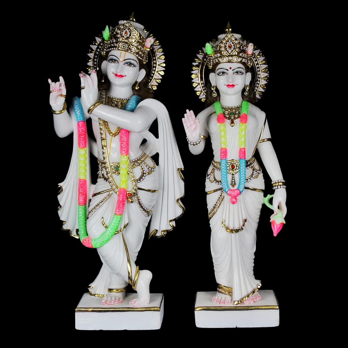 Creation by kalyan Marble Radha Krishna Statue /Radha Rani And Krishna ji ki murti / Radha Krishan Idols /Lord Radha Krishna Statue / Murlidhar/Krishan Kanhiya Murti for Home Temple (Office Pack of 1)