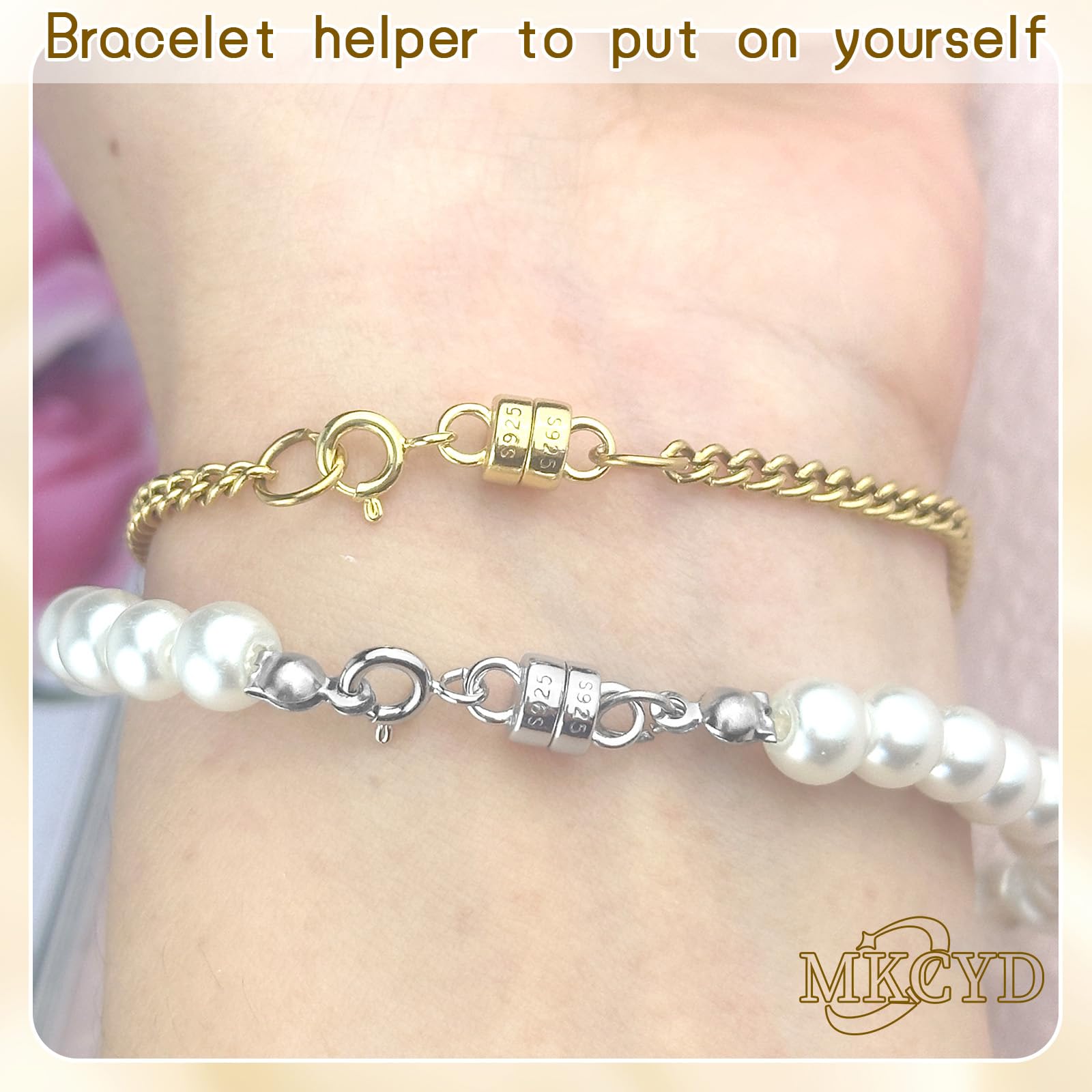 Zonixo Fermoirs Magnétiques En Argent Sterling 925 En Or 14