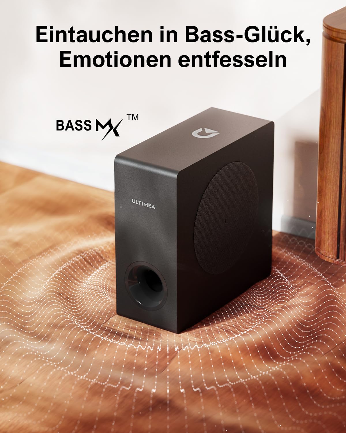 ULTIMEA Soundbar für TV Geräte mit Dolby Atmos, BassMX, 3D Surround Sound System für TV Lautsprecher Heimkino, Soundbar mit Subwoofer, 5.3 Bluetooth PC Sound Bars, 190W Spitzenleistung, Nova S50