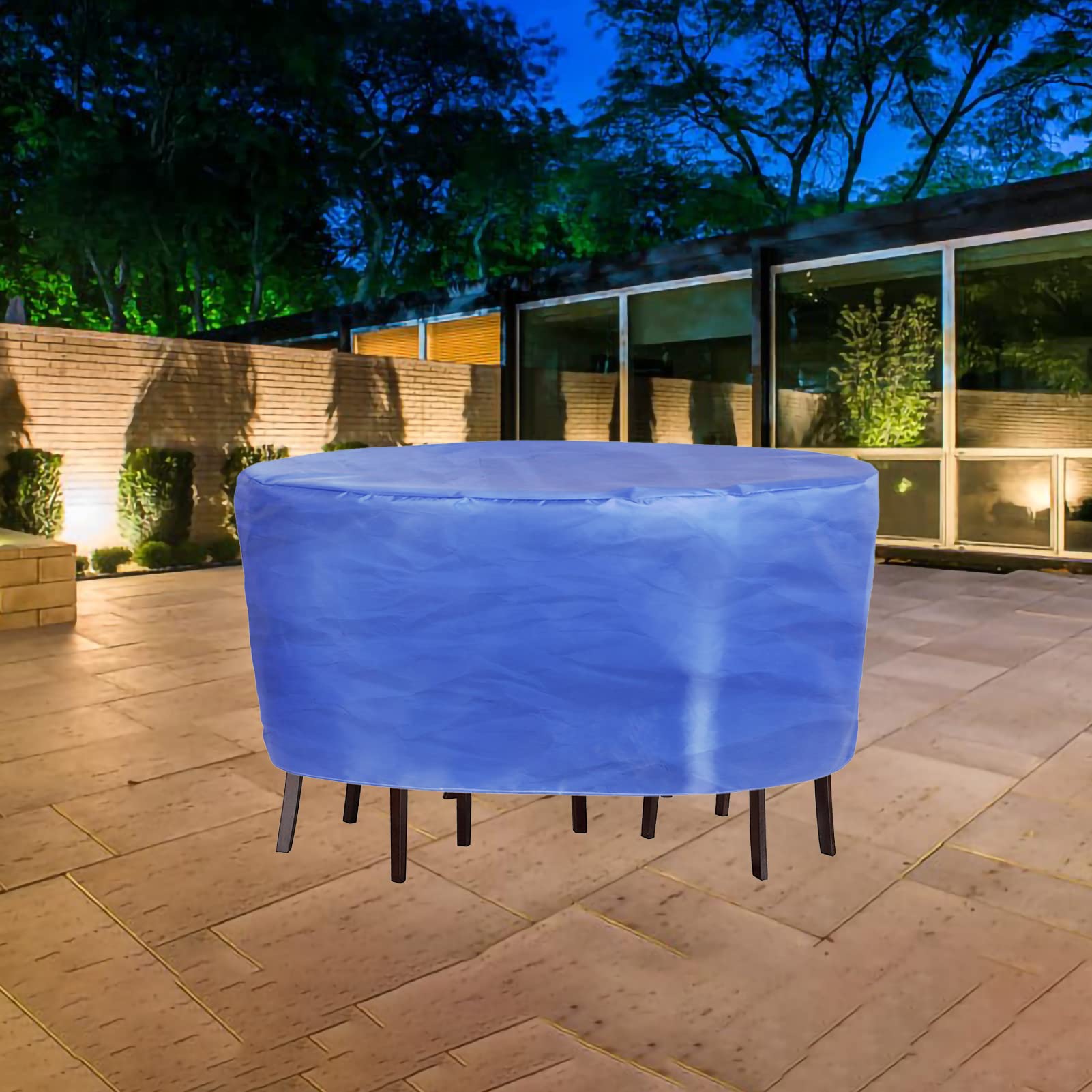 Bache Salon Jardin Ronde 185x95CM, Housse Table Jardin, Bache Protection, Housse Protection Salon Jardin, Protection Extérieure Résistante Imperméable Meubles 420D Oxford