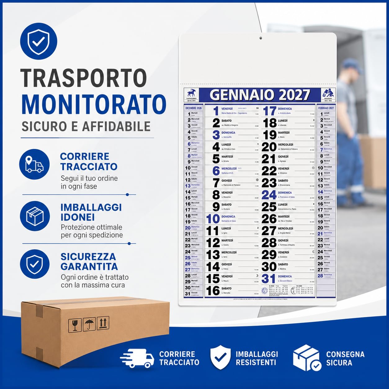 Calendari Personalizzati 2027 in Stock da 100 Pezzi Olandesi Grandi da Muro Notes sul Retro per Gadget Pubblicitari di Fine Anno e come Omaggio per i Clienti o Regali Aziendali | PA646
