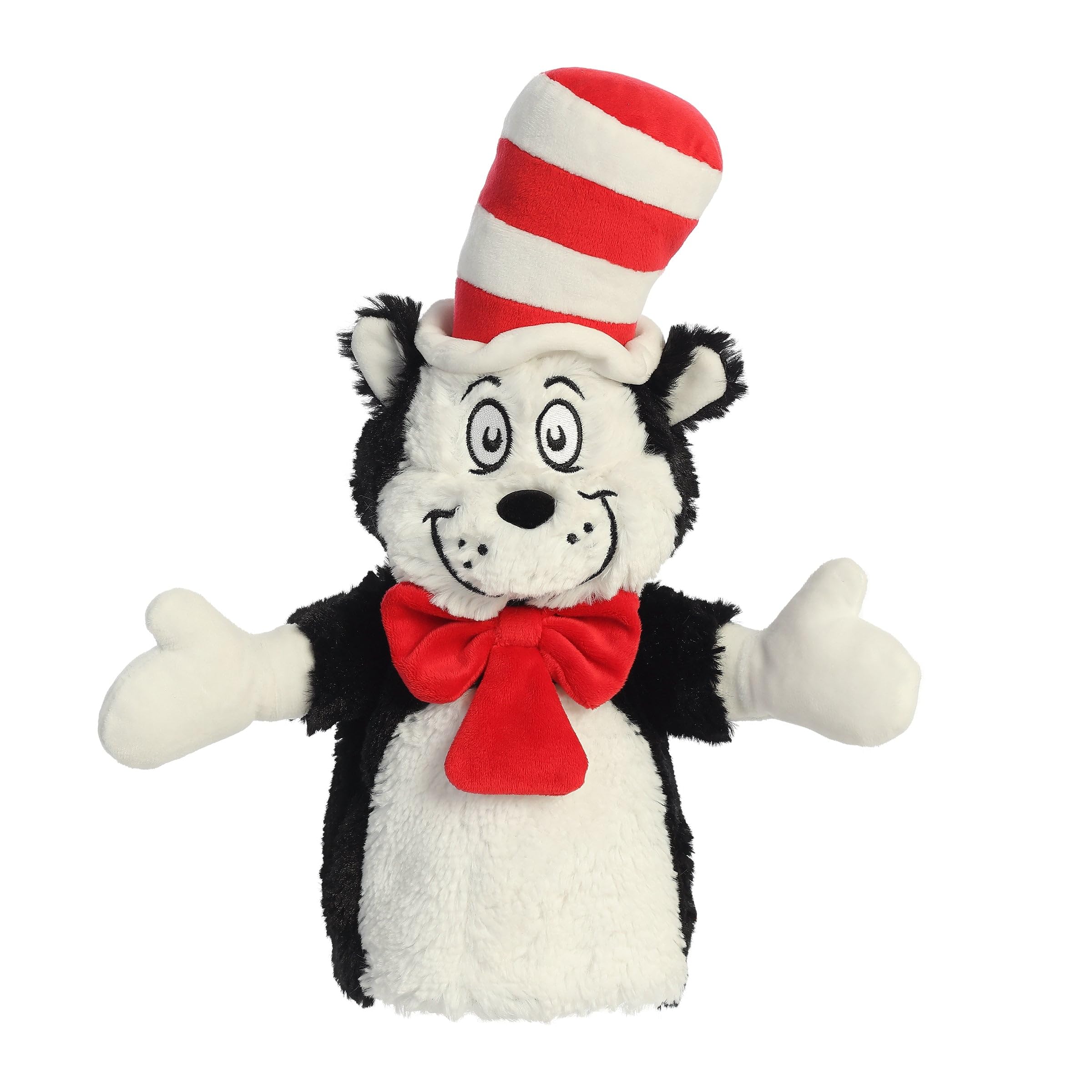 Aurora® Whimsical Dr. Seuss™ Cat in The Hat Hand Puppet Stuffed Animal - Officially Licensed Plush for Imaginative Play - Perfect for Kids and Adults - Multicolor 14 Inches