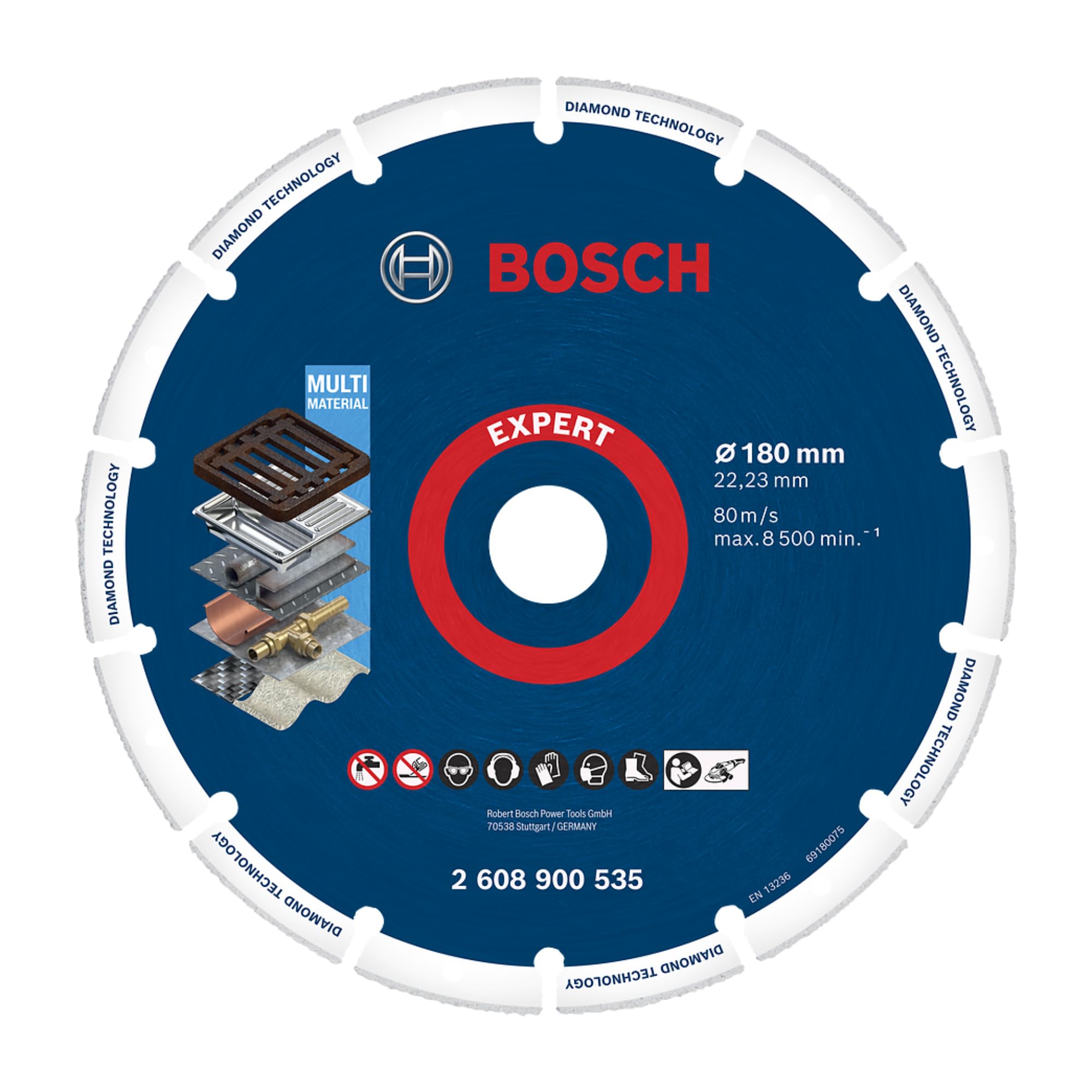 Bosch Accessories 2608900535 M14 Disco de corte de diamantes Diámetro 180 mm Diámetro de la broca 22.23 mm 1 pieza(s)