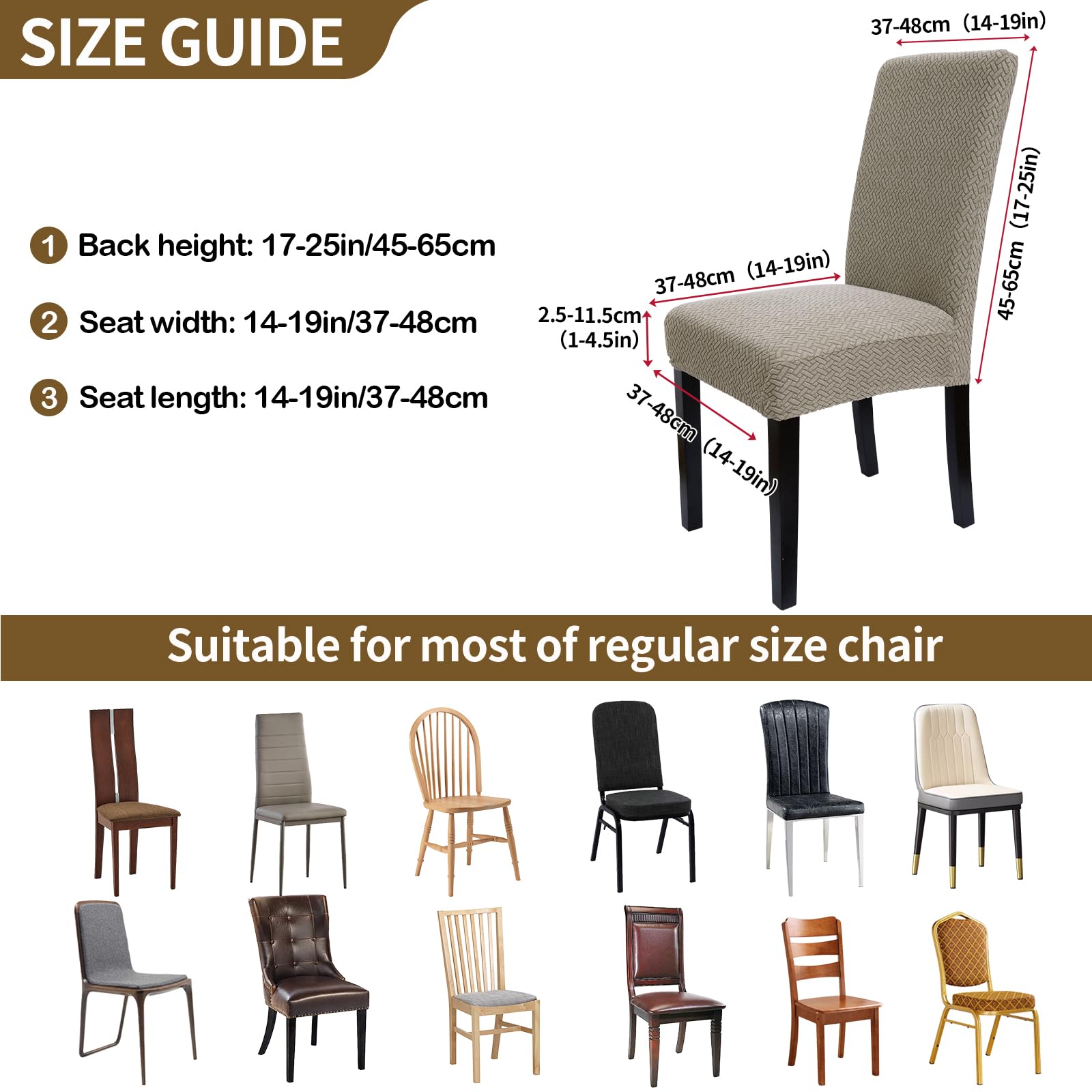 Zindoo Super Stretch Dining Room Chair Covers Jacquard - Image 4