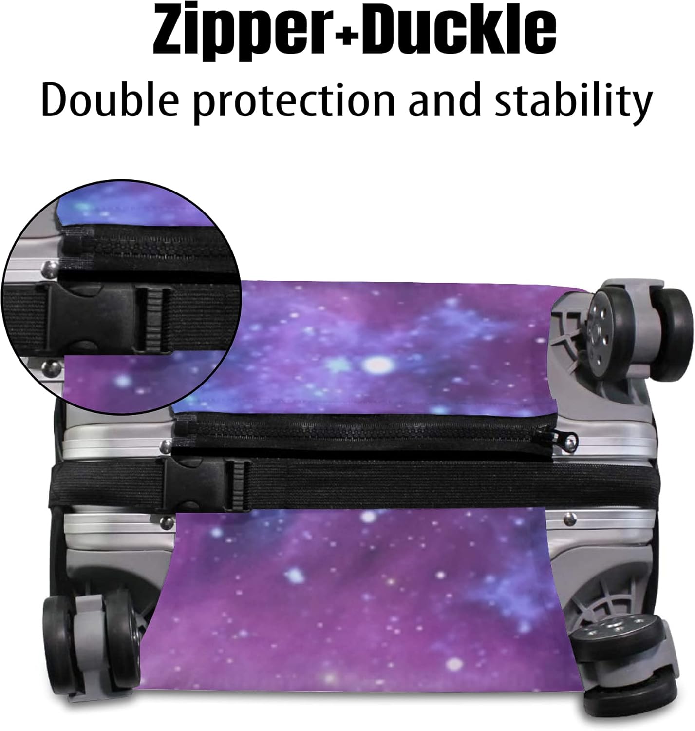 review sewbuapo Custom Luggage Cover for Suitcase, Personalized Suitcase Protector with Your Image Text, Customized Elastic Travel Suitcase Cover Washable Fits 19-32 Inch for Business Vacation Travel