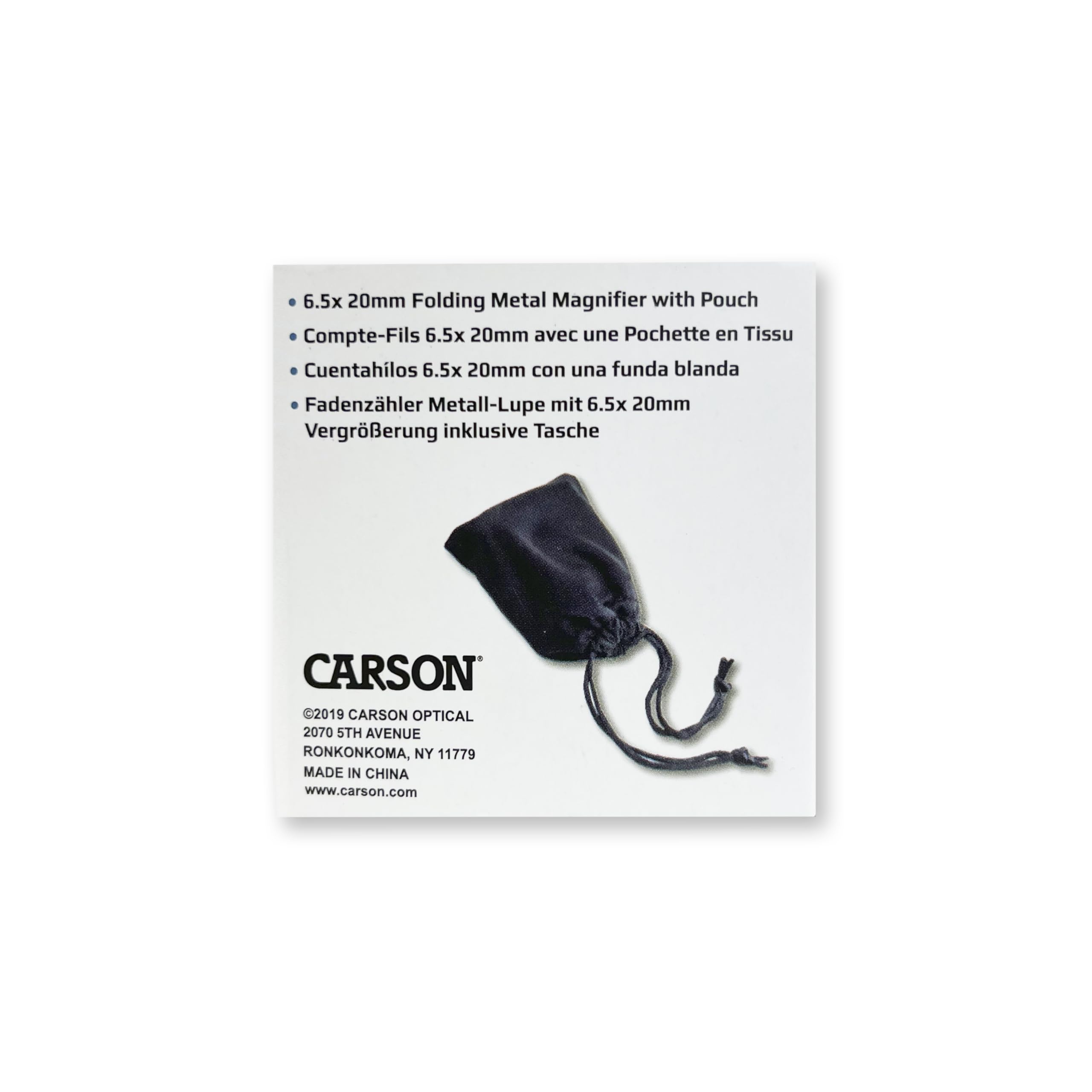 Carson LT-60 6,5 x 20 LinenTest metalowa składana lupa lupa