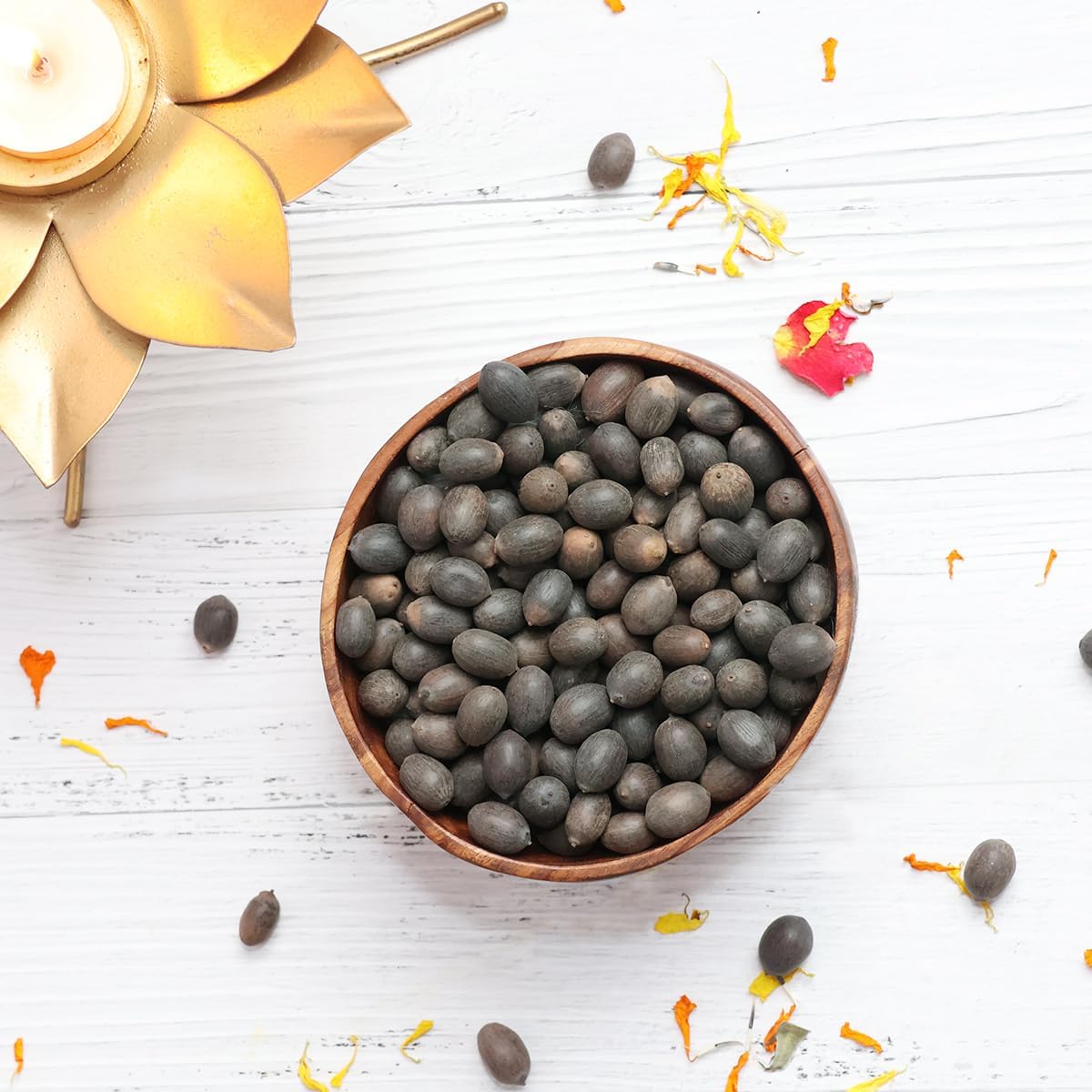 Natural Kamal Gatta Beads with Hole (11 Beads) | Original Lotus Seed Beads for Bracelet Making, Jaap Mala Making & Jewellery Making | Associated with Prosperity, Devotion & Positive Energy-image-31