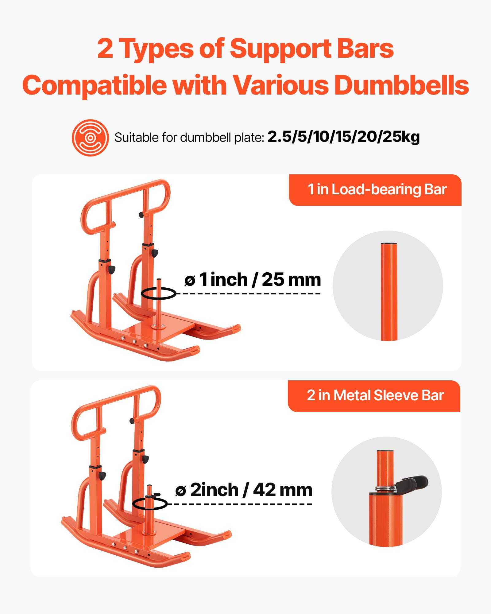 VEVOR Traîneau de Puissance en Acier, Équipement d'Entraînement de Force, Vitesse et Explosivité avec Poignée Réglable en Hauteur, Poussée et Traction, Compatible avec Disques de 2,5 et 5 cm, Orange