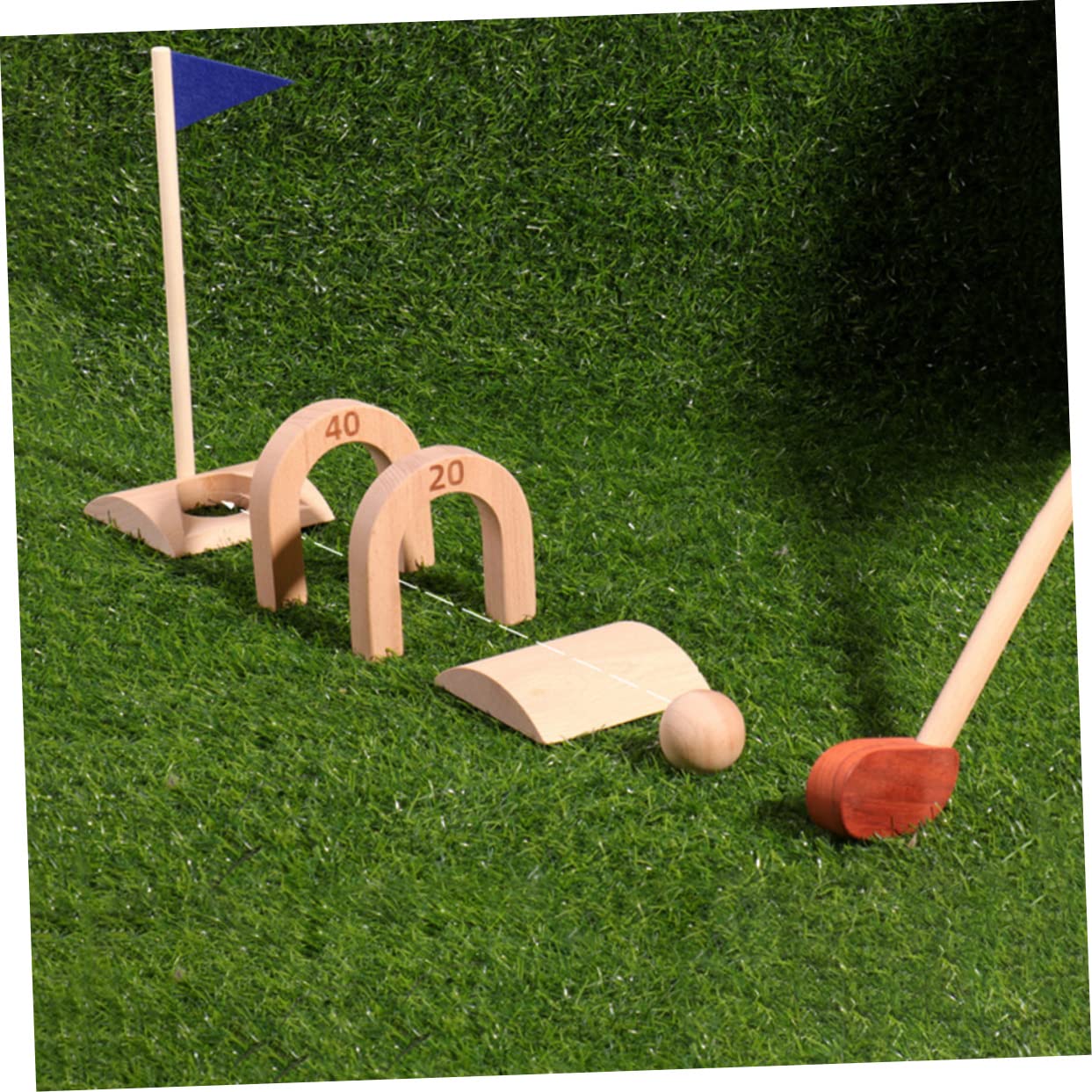 BESPORTBLE 1 Set Wood Golf for Interactive Sports Props for Indoor Lightweight Educational Parent Activity to Enhance Hand Eye Coordination and Encourage Outdoor Fun