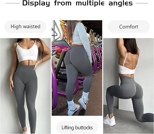 Miniatura 6 de JGS1996 Women Scrunch Butt Lifting Seamless Leggings Booty High Waisted Workout Yoga Pants