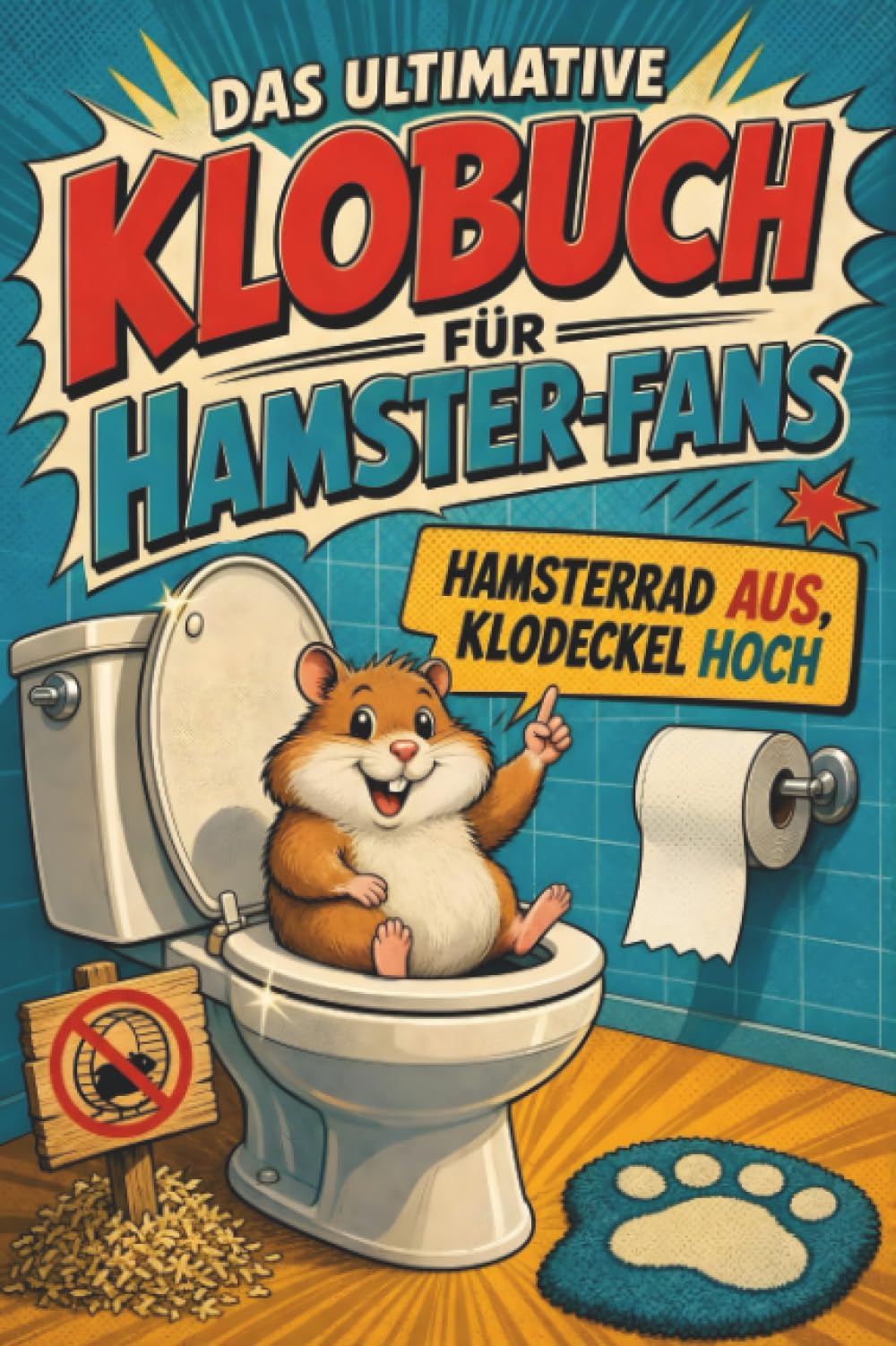 Das ultimative Klobuch für Hamster-Fans: Hamsterrad aus, Klodeckel hoch. Lustiges Geschenk für Fans von Hamstern, Laufrädern und kleinen Nagern