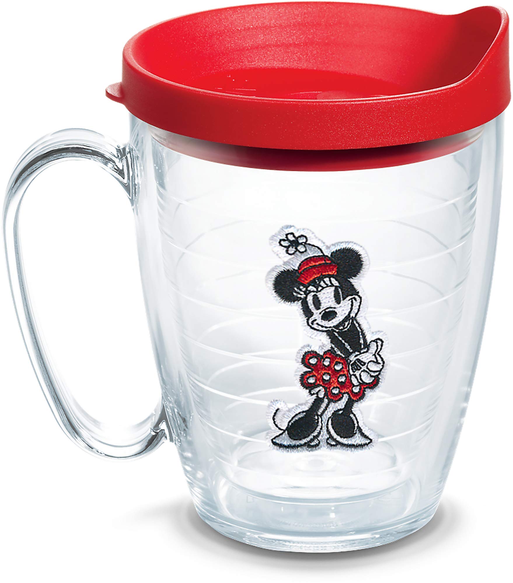 Gobelet isotherme anti-fuite Tervis Disney transparent avec couvercle rouge pour éviter les brûlures