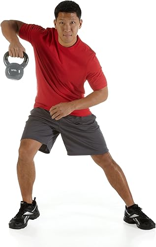 Miniatura 2 de SPRI Juego de pesas rusas de lujo con revestimiento de vinilo de hierro fundido, agarre cómodo, mango ancho, con código de color, juego de pesas