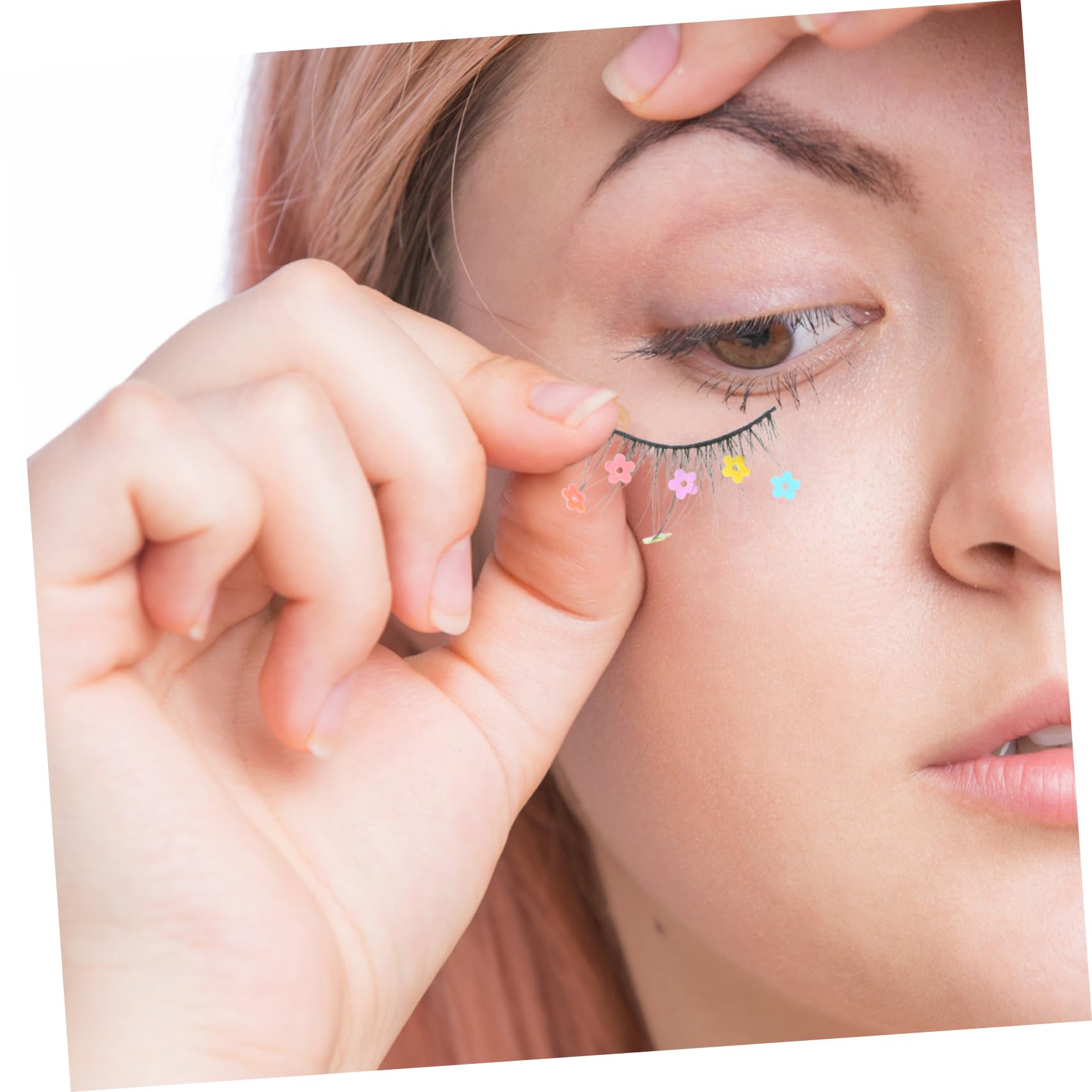 Healeved 15paare Kreative Falsche Wimpern Mit Glitzer Und Blumen Im Herzdesign Wiederverwendbare Farbenfrohe Augenaufschläge Für Cosplay Und Besondere Anlässe