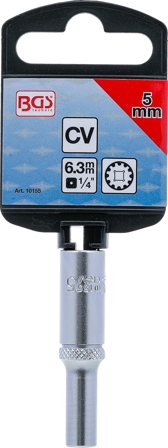BGS 10155 | Socket, Gear Lock, deep | 6.3 mm (1/4") Drive | 5 mm