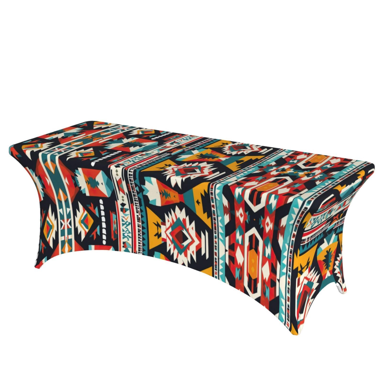 Nappe amérindienne pour fête et banquet stretch 1,8 m lavable motif ethnique
