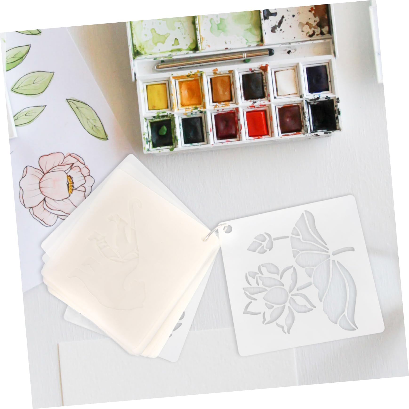 Operitacx 300pièces Pochoirs Animaux Et Plantes Pour Peinture Et Diy Templates Réutilisables Pour Artisanat Et Scrapbooking