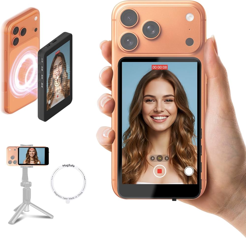 自撮りモニター ミラーリング スマホ用 iOS/Android機種対応 ブラック Amazon.co.jp: SYNCO XView スマホ用自撮りモニター iPhone 17/Android