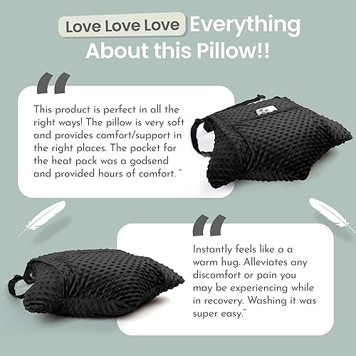 Miniatura 5 de MOYOAMA Juego de 3 almohadas para histerectomía - Incluye 2 paquetes de gel para alivio relajante - Artículos imprescindibles para la recuperación