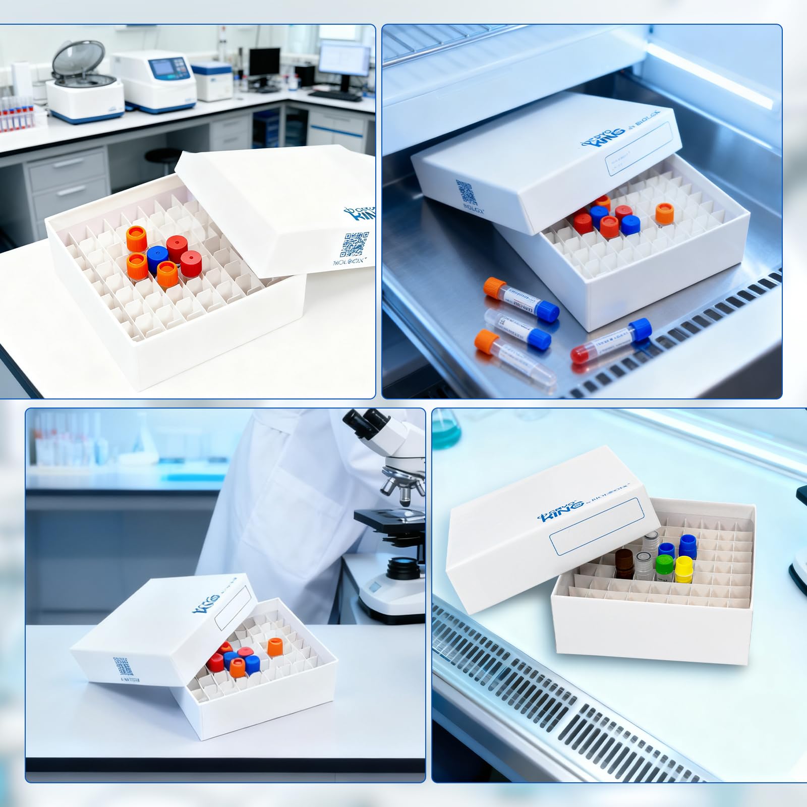 5 pezzi di scatole criogeniche, contenitori per microcentrifughe in cartone, scatole di conservazione criogeniche per la conservazione di microcentrifughette da 1,5-2,0 millilitri e dispositivi